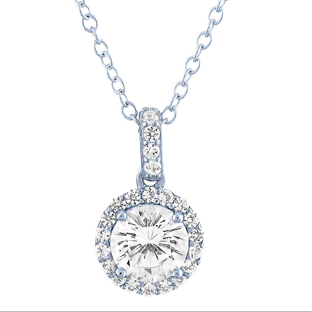 BUNDLE & SAVE! STYLISH JEWELRY, NWT! STERLING SILVER /WHITE SAPPHIRE NECKLACE!!!